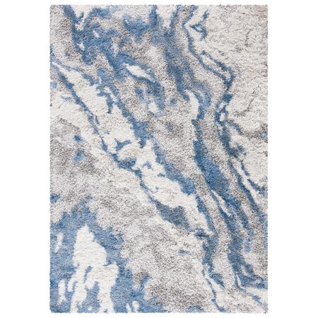 Safavieh 4 x 6 ft. Horizon Shag 800 Power Loomed Rectangle Area Rug; Grey & Blue HZN890G-4
